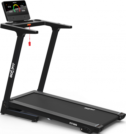 Aparate Fitness - Banda de Alergat GO4FIT® Model FIT300, Viteza Maxima 16km/h, Motor 3CP, Sistem Pliere Hidraulic, 15 Programe, Bluetooth, Aplicatii, Kinomap, Zwift, FitShow, Greutate Utilizator 130 kg