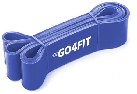 Banda elastica lunga GO4FIT, resistance band pentru fitness, antrenament sala, gimnastica recuperare, rezistenta 25-60 kg, albastra [0]