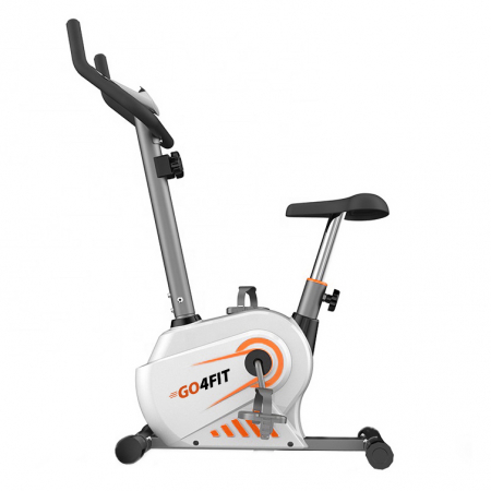 Bicicleta fitness magnetica, GO4FIT, model GF100, greutate maxima utilizator 130 kg, functii: timp, viteza, distanta, calorii, puls, volanta 2.5 kg, 8 niveluri de rezistenta [13]