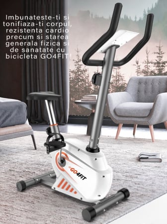 RESIGILAT - Bicicleta fitness magnetica, GO4FIT, model GF100, greutate maxima utilizator 130 kg, functii: timp, viteza, distanta, calorii, puls, volanta 2.5 kg, 8 niveluri de rezistenta [7]