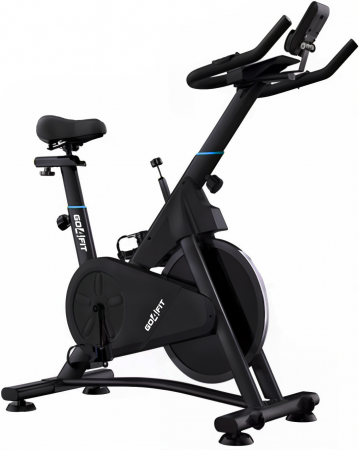 Aparate Fitness - Bicicleta Spinning Magnetica GO4FIT® Model GF210, Volanta 10 kg, Rezistenta Ajustabila, Greutate Maxima Utilizator 130 kg, Bluetooth, Aplicatii Fitness Telefon, Monitor, Distanta, Viteza, Calorii