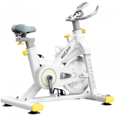 Aparate Fitness - Bicicleta Spinning Magnetica Fitness GO4FIT®, Model GF200, Volanta 10kg, Greutate Maxima 150kg, Rezistenta Magnetica Ajustabila, Monitorizare Activitate: Distanta, Viteza, Calorii, Timp, Puls