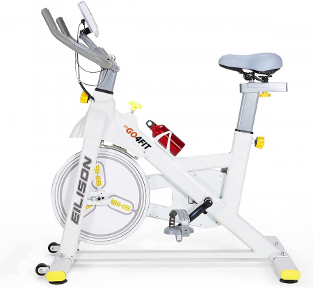 Bicicleta spinning magnetica pentru fitness, GO4FIT, model GF200, volanta 10kg, greutate maxima utilizator 150 kg, functii: timp, viteza, distanta, calorii, puls [12]