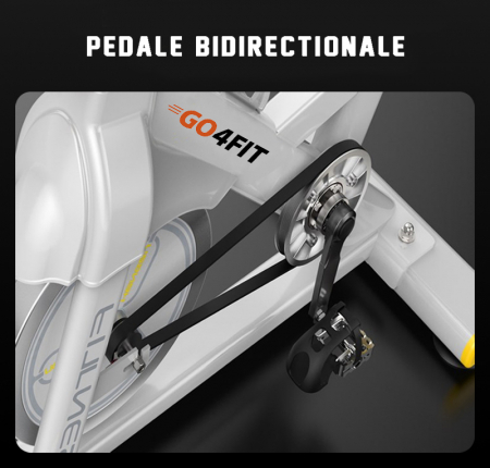 RESIGILAT - Bicicleta spinning pentru fitness, GO4FIT, model GF200, volanta 10kg, greutate maxima utilizator 150 kg, functii: timp, viteza, distanta, calorii, puls [18]