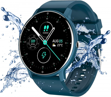 Ceas smartwatch si bratara fitness, GO4FIT® , model GF03, Notificari Apeluri/Sms/Social Media, monitorizare activitati fizice, somn, ritm cardiac, pedometru, player muzica, rezistent la apa, verde [1]