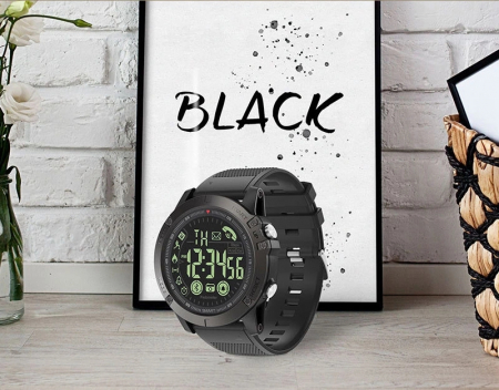 RESIGILAT - Ceas smartwatch sport, GO4FIT, model GF02, notificari apeluri, sms, social media, monitorizare activitati fizice, fitness, pedometru, calorii, rezistent la apa, curea de silicon, negru [2]