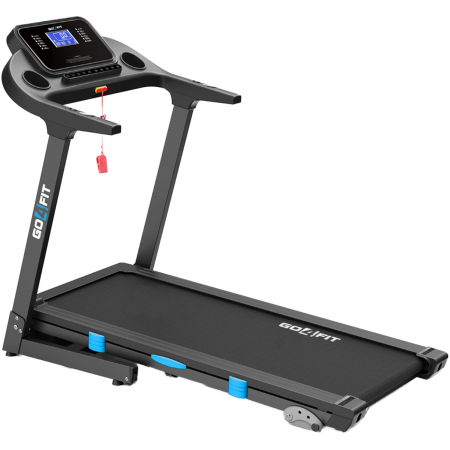 Aparate Fitness - Banda de Alergat GO4FIT® Model FIT100, Viteza Maxima 16km/h, Motor 3.5CP, Sistem Pliere Hidraulic, Amortizare, Inclinare Manuala, Bluetooth, Aplicatii Telefon, Greutate Maxima Utilizator 130kg