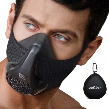 Masca antrenament, GO4FIT®, Training Mask, Marime Universala pentru Fitness, Alergare, Cardio, Rezistenta [0]