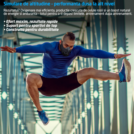 Masca antrenament, GO4FIT®, Training Mask, Marime Universala pentru Fitness, Alergare, Cardio, Rezistenta [7]