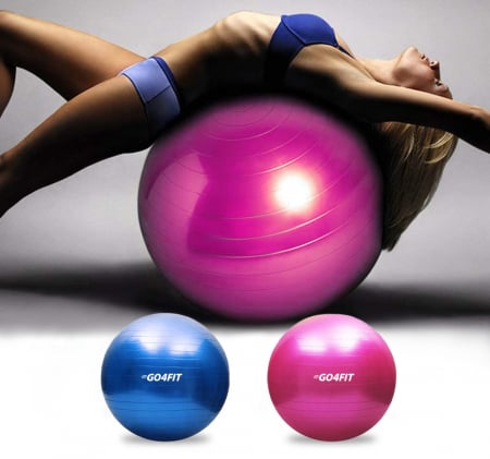 RESIGILAT - Minge fitness, GO4FIT, 65 cm, pentru exercitii gimnastica, yoga, aerobic, pilates, recuperare, pompa inclusa [8]