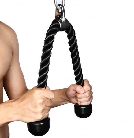 Sfoara triceps pentru antrenament, GO4FIT, din nylon ultra-rezistent, negru [0]