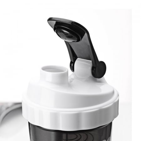Shaker GO4FIT, din plastic fara BPA, pentru prepararea bauturilor proteice, alb [2]