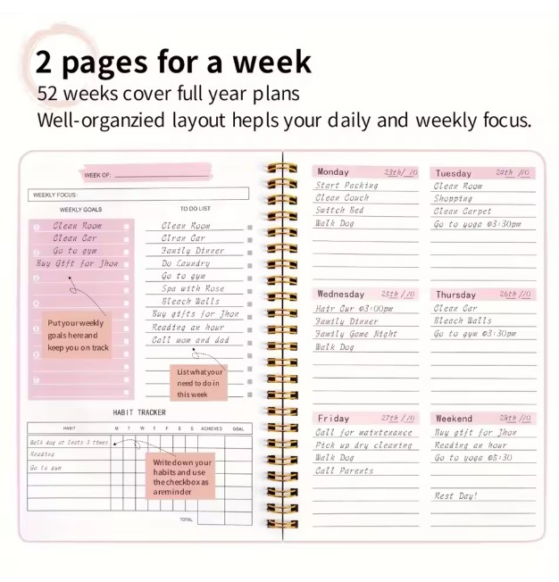 jurnal agenda weekly planner anual