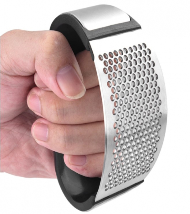 Presa pentru usturoi si ghimbir, EVNC, Garlic Crusher, din otel inoxidabil [2]