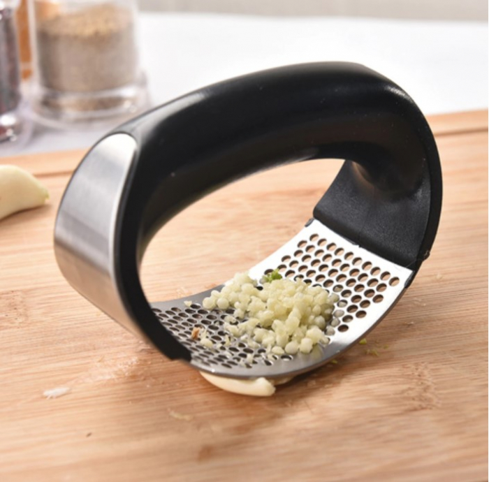 Presa pentru usturoi si ghimbir, EVNC, Garlic Crusher, din otel inoxidabil [5]