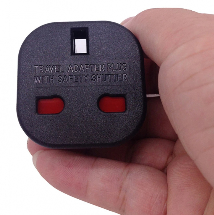 Adaptor de priza UK la priza EU, 240V, 10A, negru [5]