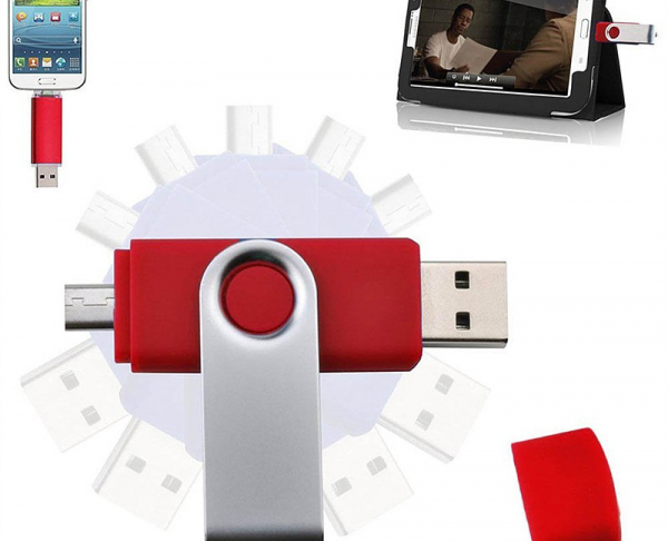 Stick de memorie cu USB 2.0 si micro USB, rosu [5]