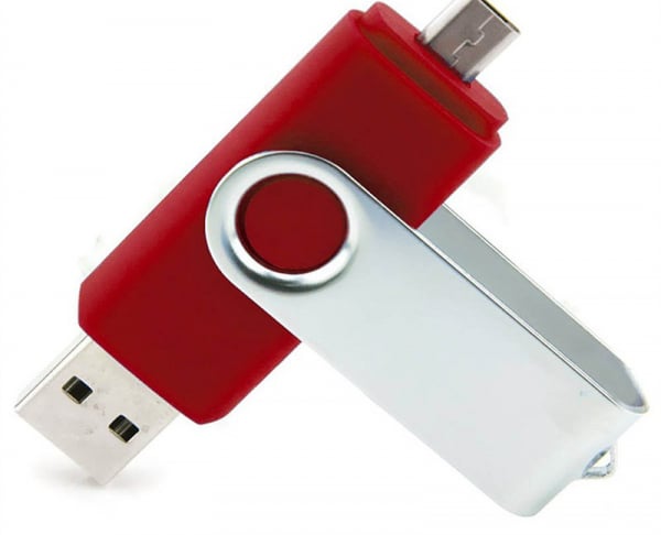Stick de memorie cu USB 2.0 si micro USB, rosu [1]