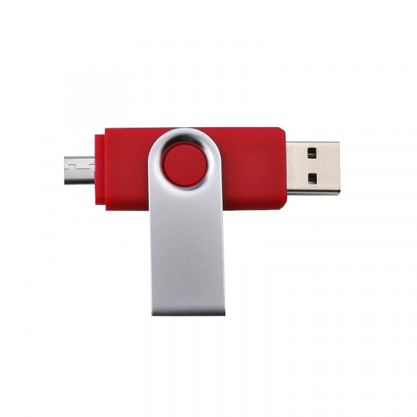 Stick de memorie cu USB 2.0 si micro USB, rosu [2]
