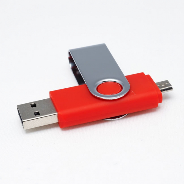 Stick de memorie cu USB 2.0 si micro USB, rosu [3]