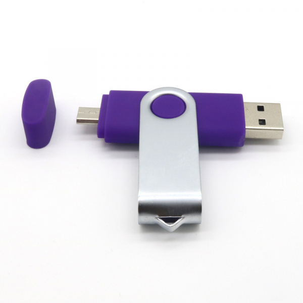 Stick de memorie cu USB 2.0 si micro USB, GMO, 64GB, albastru [2]