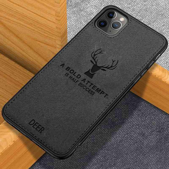 Husa de protectie pentru iPhone 12/12 Pro, ADM, DeerCase, piele nabuc, neagra [4]