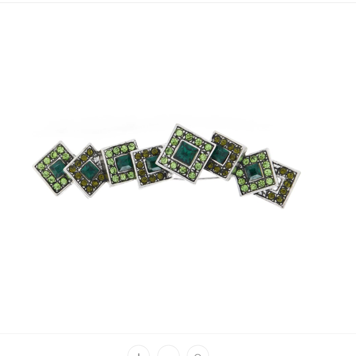 Accesoriu decorativ pentru femei, CRM, brosa eleganta, 7.5 cm, verde/argintiu [6]