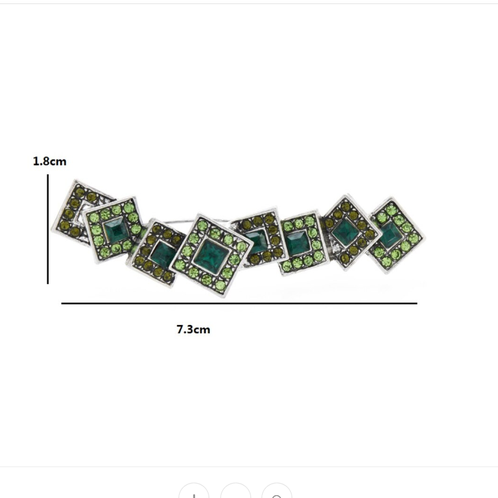Accesoriu decorativ pentru femei, CRM, brosa eleganta, 7.5 cm, verde/argintiu [3]