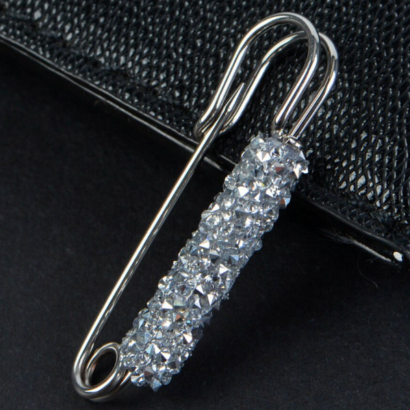 Accesoriu decorativ pentru femei, CRM, broșă elegantă, 7.5 cm, argintiu [5]