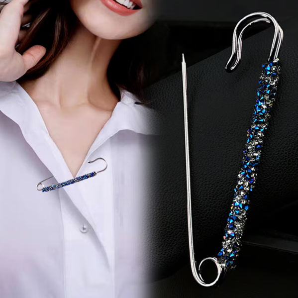 Accesoriu decorativ pentru femei, CRM, broșă elegantă, 7.5 cm, argintiu [6]