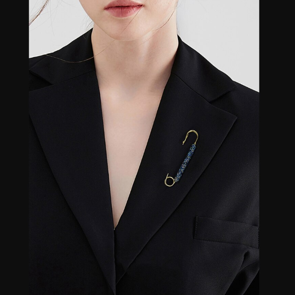 Accesoriu decorativ pentru femei, CRM, broșă elegantă, 7.5 cm, argintiu [3]