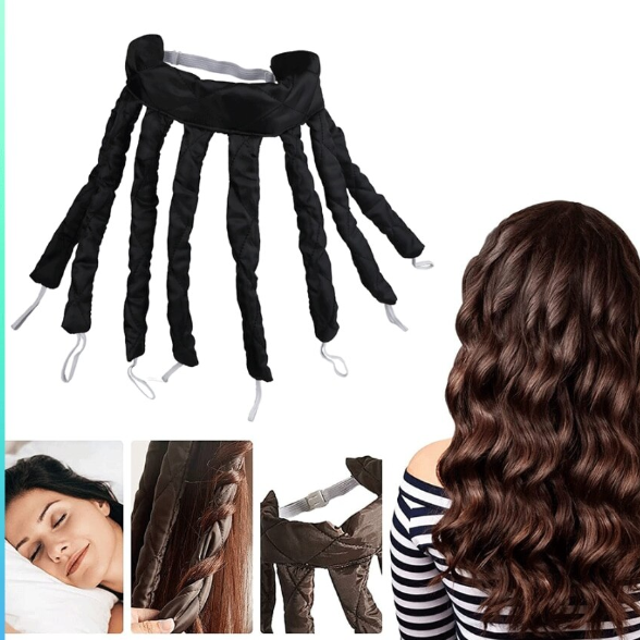 Accesoriu bucle perfecte, CRM, banda pentru ondularea parului, textil, portabil, negru [4]