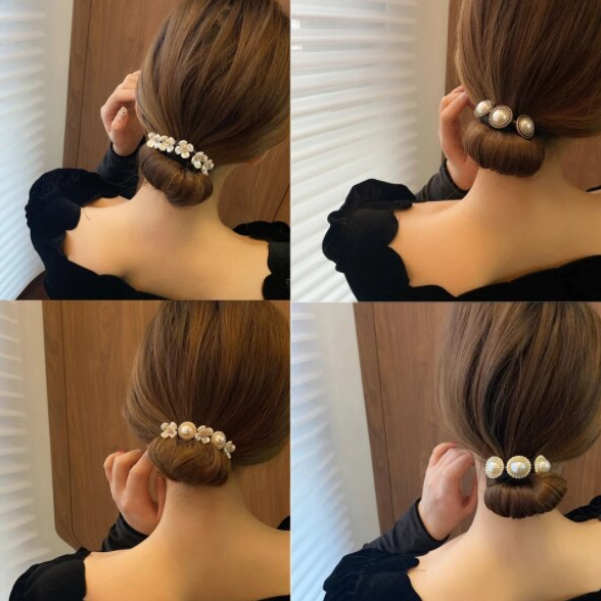 Accesoriu Modelator pentru Par, CRM, Design Elegant, cu Flori Albe [5]