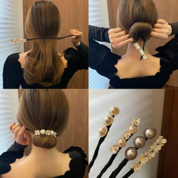Accesoriu Modelator pentru Par, CRM, Design Elegant, cu Flori Albe [6]
