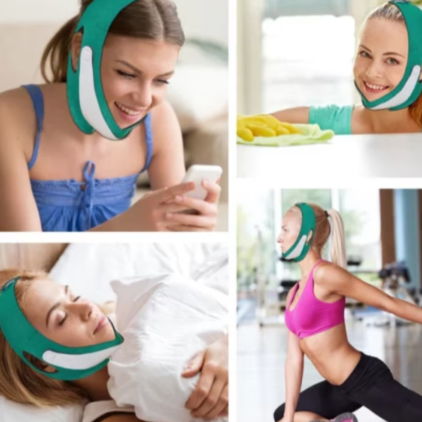 Banda Lifting pentru Reducere si Ridicare Bărbie Dublă, CRM, Verde, Unisex, Reglabila [4]