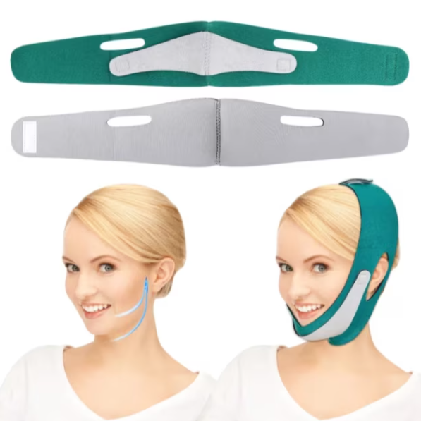 Banda Lifting pentru Reducere si Ridicare Bărbie Dublă, CRM, Verde, Unisex, Reglabila [5]