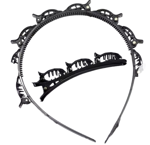 Bentita pentru par cu clame atasate, EVNC, Unisex Alice Hairband [7]