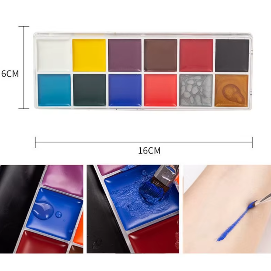 Body Paint Art – Kit de Machiaj pentru Copii, CRM, 12 Culori Pigmentate, Multicolor [3]