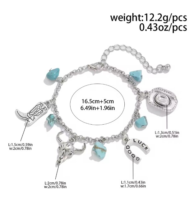 Bratara cu 4 Charmuri EVNC - Western Retro Choker [4]