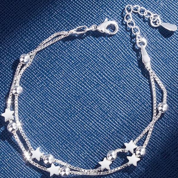 Bratara cu stelute si bilute, CRM, dubla, reglabila [5]