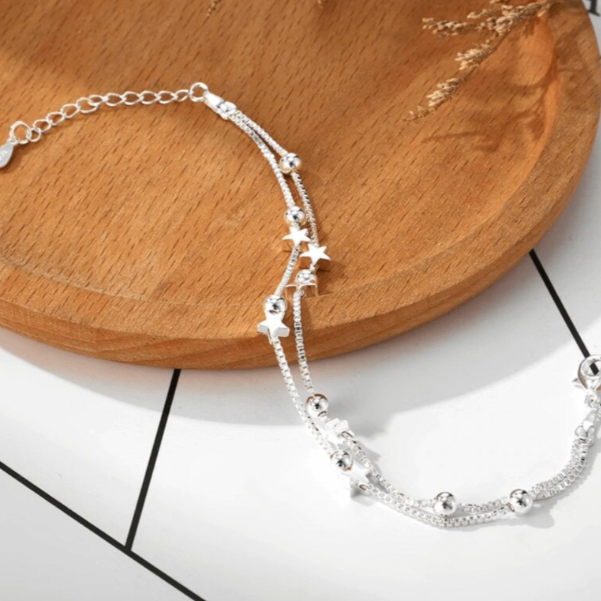 Bratara cu stelute si bilute, CRM, dubla, reglabila [3]