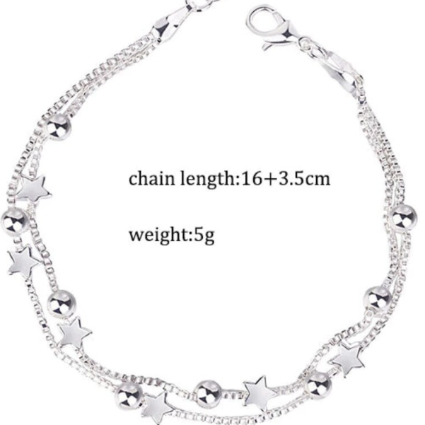 Bratara cu stelute si bilute, CRM, dubla, reglabila [4]