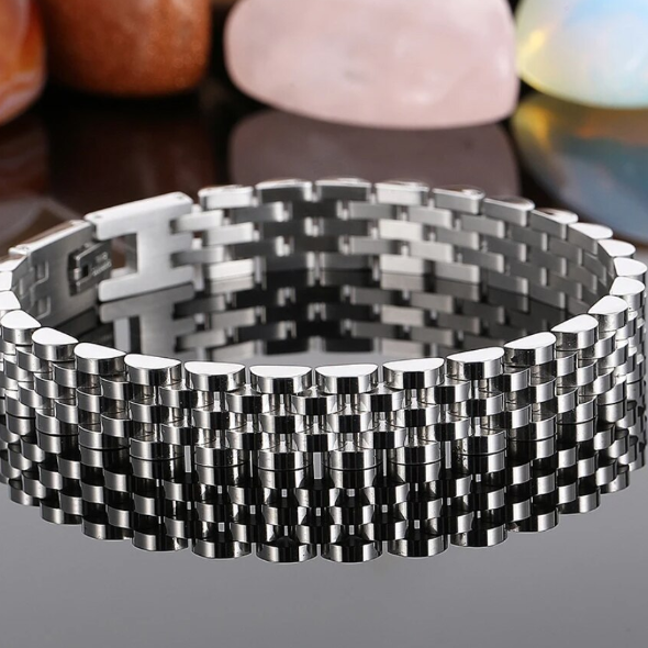 Brățară Elegance pentru bărbați, CRM, din oțel inoxidabil, argintiu, 20 cm [6]