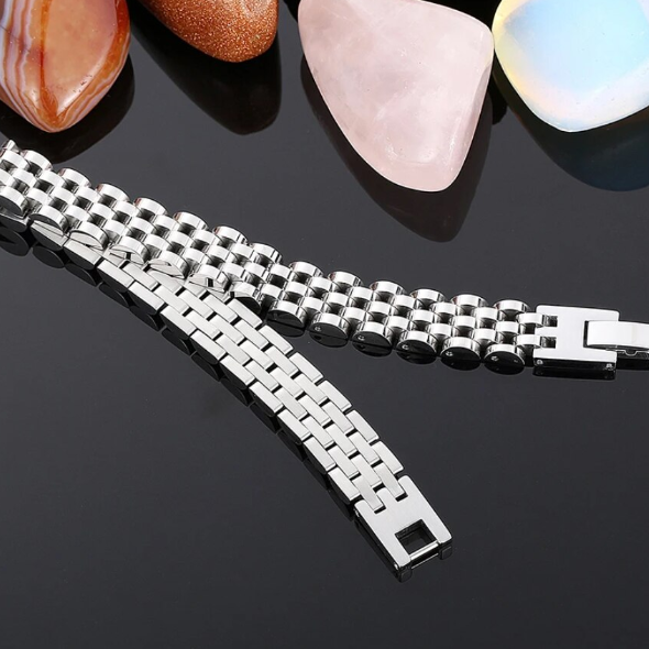 Brățară Elegance pentru bărbați, CRM, din oțel inoxidabil, argintiu, 20 cm [5]