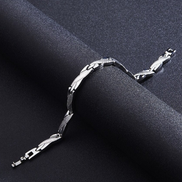 Bratara eleganta femei MagneticLymph, CRM, magnetica, ajustabila, argintie, 21 cm [4]