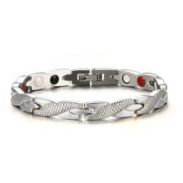 Bratara eleganta femei MagneticLymph, CRM, magnetica, ajustabila, argintie, 21 cm [3]