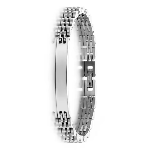 Bratara eleganta pentru barbati, CRM, otel inoxidabil, model ID, silver, 21 cm [3]