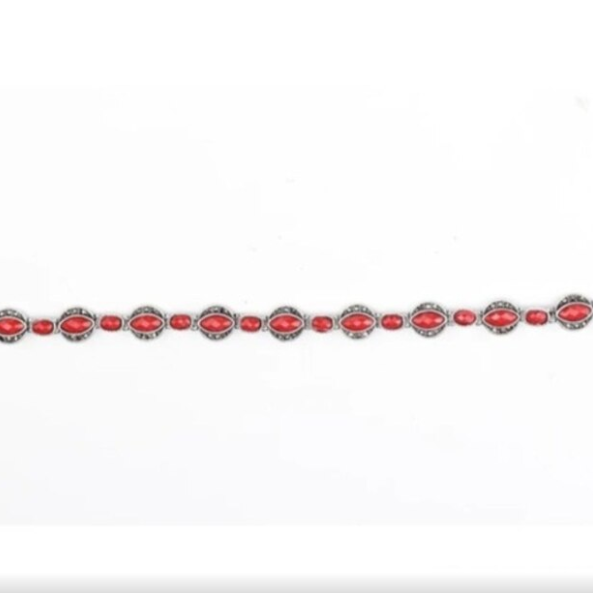 Bratara eleganta pentru femei, CRM, rosie, 21 cm [2]