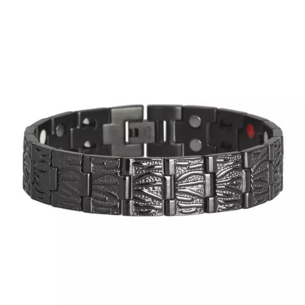 Bratara magnetica pentru barbati, CRM, ajustabila, neagra, 21 cm [3]