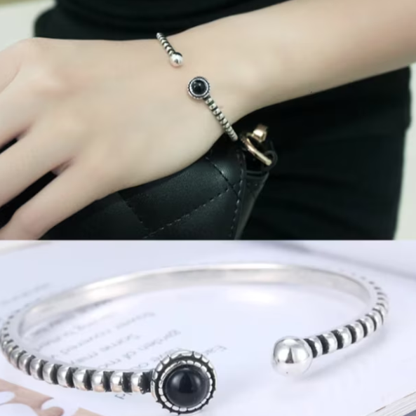 Bratara Meyrroyu, CRM, trendy, clasica, pentru femei, reglabila, argintie [2]